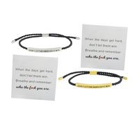 YZZT 2 pulseras de fuerza para mujer, con texto en inglés "Don't Let The Hard Days Win", pulseras ajustables hechas a mano con tubo trenzado para familiares, amigas y niñas, S, Acero de titanio, No es