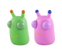 YZZT 2PCS Green Worm Bicho Vegetal Juguetes contra el estrés,Bicho con Ojos saltones,Juguetes para apretar,Juguetes de estrés de Insecto Populares,Bolas contra el estrés para Adultos y niños