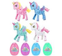 YZZT 4 huevos de Pascua rellenos con juguetes de unicornio, huevos de Pascua rellenos, recuerdo de fiesta de Pascua para niñas y niños, bolsas de fiesta de caza de huevos de Pascua, regalos para niños
