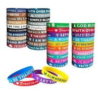 YZZT 40 pulseras de la Biblia con versículos de la Biblia, pulseras de goma, regalos cristianos para hombres y mujeres, pulseras de goma, refranes inspiradores, bandas religiosas para fiestas