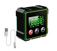 YZZT Buscador de ángulos digital magnético con caja de nivel digital y buscador de ángulos, medidor de ángulo digital con mini inclinómetro LCD para carpintería, construcción y maquinaria