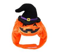 YZZT Sombrero de Calabaza de Halloween para Mascotas, Cómodo y Ajustable en Poliéster Suave, Ideal para Gatos y Perros Pequeños, Celebraciones de Halloween