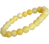 Z.A Gems - Pulsera de ágata amarilla natural | Pulsera de cuentas de 8 mm, pulsera trenzada de regalo y pulsera elástica para hombres y mujeres, Gema, Ágata araña amarilla