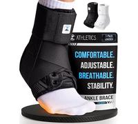 Z ATHLETICS Tobillera para mujeres y hombres, soporte ajustable con cordones con estabilizadores laterales para esguince de tobillo, alivio de la tendinitis de Aquiles, baloncesto, voleibol, correr y