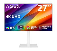 Z-Edge AGEX Monitor 4K 27 Pulgadas UHD IPS 3840 x 2160, Brillo de 400 CD/m², 100% sRGB, FreeSync, DP y HDMI, Altura Austable, Inclinable, Giratorio y Pivotante, Blanco