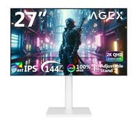 Z-Edge AGEX Monitor Gaming 27 Pulgadas 2K, 144 Hz, QHD 2560 x 1440, IPS MPRT rápido, LED de 1 ms, 350 CD/m², FreeSync, HDR10, DP y HDMI, Altura Ajustable, Inclinación, Giro y Pivote, Blanco
