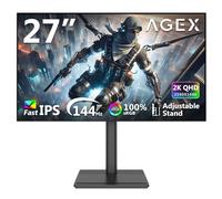 Z-Edge AGEX Monitor Gaming 27 Pulgadas 2K, 144 Hz, QHD 2560 x 1440, IPS MPRT rápido, LED de 1 ms, 350 CD/m², FreeSync, HDR10, DP y HDMI, Altura Ajustable, Inclinación, Giro y Pivote, Negro