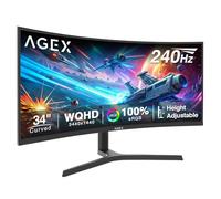 Z-Edge AGEX Monitor Gaming Curvo 34 Pulgadas 240 Hz Resolución UWQHD ultraancha 21:9, MPRT de 1 ms, Panel VA, Brillo de 350 CD/m², Adaptive Sync, Función Pip, DP 1.4 y HDMI 12.1, Altura Ajustable