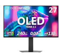 Z-Edge INFINYX Monitor Gaming OLED 27 Pulgadas, 240 Hz, QHD 2K (2560 x 1440), 0,03 ms GtG, 1070 Millones de Colores, 99% DCI-P3, Sincronización adaptativa, HDMI 2.1 y DP 1.4, Altura Ajustable