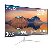 Z-Edge Monitor Curvo Blanco 27 Pulgadas, Panel VA 100Hz Full HD 1080P, Pantalla Curva 1500R, 99% sRGB, 250 CD/m², HDR10, FreeSync, HDMI y DP, Compatible con VESA