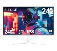 Z-Edge Monitor Gaming Blanco 24 Pulgadas 240 Hz, IPS, 1 ms, FreeSync, FHD (1920x1080), Monitor Gaming Blanco 16:9, Inclinación Ajustable, 2× HDMI 2.0 y 2× DP 1.4, 350 CD/m², HDR10, VESA 75×75 mm