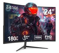Z-Edge Monitor Gaming Curvo 24'' 180 Hz/165 Hz/144 Hz, FHD(1920x1080), 1ms, FreeSync, Pantalla PC LED con DP Cable, 1650R VA, Inclinación Ajustable, 300cd/m², HDMI2.1& DP1.4, 178° ángulo de visión