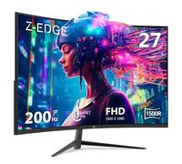 Z-Edge Monitor Gaming Curvo 27'' 200 Hz, 1ms, FreeSync, Pantalla FHD 1080P con DP Cable, 350 CD/m², 1500R VA Sin Marco, HDMI2.1 & DP1.4, VESA, sRGB 99%, 178° ángulo de visión, Inclinación Ajustable