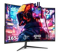 Z-Edge Monitor Gaming Curvo 27'' 2K QHD (2560x1440), 1ms, 165 Hz, FreeSync, Pantalla PC 1440P con DP Cable, 1500R VA, Inclinación Ajustable, 2*HDMI2.0 & 2*DP1.4, 300cd/m², VESA 100 * 100mm