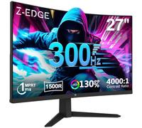 Z-Edge Monitor Gaming Curvo 27'' 300Hz (DP1.4 * 2), 1ms MPRT, FreeSync, FHD, 240Hz (HDMI2.0 * 2), Pantalla PC LED 16:9, Inclinación Ajustable, 1500R VA, 4000:1, VESA 100 * 100mm (Cable DP Incluido)
