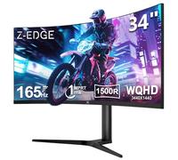 Z-Edge Monitor Gaming Curvo 34'', 165Hz, 3440x1440, 1ms MPRT, Altura & Inclinación Ajustables, Pantalla Ultra Ancho 21:9 con DP Cable, FreeSync, 1500R VA, 2* HDMI2.0 &2* DP1.4, RGB, VESA 100 * 100mm