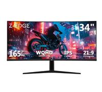Z-Edge Monitor Gaming Curvo 34 Pulgadas, Incurved PC Pantalla, 3440x1440, 165Hz(DP), IPS, 1ms, Ultrawide 21:9 Pantalla, Altura Ajustable/Vertical/Horizontal/Rotativo, 100Hz (HDMI), FreeSync, VESA