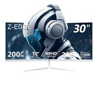 Z-Edge Monitor Gaming Curvo Blanco 30'' 200Hz, 1ms, 2560x1080, FreeSync, Pantalla PC White Ultra Ancho 21:9, Inclinación Ajustable, 1500R VA, 2×HDMI2.0 &2×DP1.4, RGB, VESA 75*75mm(DP Cable Incluido)