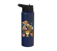 Z es para animales zoológico Viaje al zoológico Jungla Día del zoológico Vida silvestre Stainless Steel Insulated Water Bottle