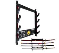 Z-fiber Soporte de pared para espada, soporte de exhibición, Acolchado Katana Wakizashi Genji y Samurai Swords Dragon Pattern,4 nivel