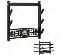 Z-fiber Soporte de pared para espada, soporte de exhibición, Acolchado Katana Wakizashi Genji y Samurai Swords Dragon Pattern,3 nivel