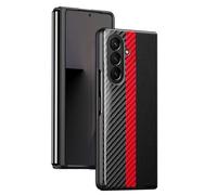 Z Fold 7 Funda para Samsung Galaxy Z Fold 7 5G, funda de teléfono móvil, funda trasera sedosa, hecha de fibra de carbono y piel, funda ultrafina y resistente a los arañazos para Samsung Fold7 5G (rojo