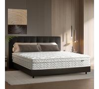 Z-hom colchon 120 x 200 Híbrido de muelles ensacados de 7 Zonas, con Espuma, Altura de 26 cm, Firmeza Media, Tratamiento antiácaros y antibacterias (Blanco)