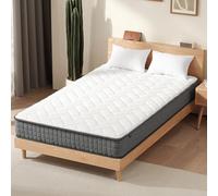 Z-hom Colchón híbrido de espuma y resortes, gris y blanco, firmeza media, 20 cm de grosor, tela de punto ignífuga con bobinas de bolsillo (doble pequeño (120 x 190 x 20 cm)