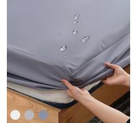 Z-HOM Sábana bajera impermeable, microfibra, sábana impermeable con capa de plástico impermeable, altura del colchón hasta 30 cm, certificado Öko-Tex (gris oscuro, 120 x 200 x 30 cm)