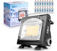 Z.M.C Calefacción de gas portátil 2 en 1 y hornillo de gas + 16 cartuchos de gas de 227 g, calefacción de cerámica multifuncional, calefacción de camping de 1,7 kW, calentador de gas para exteriores