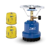 Z.M.C Hornillo de camping + 2 cartuchos de gas de 190 g, hornillo de gas portátil para camping, 1110 W, encendedor de carbón para exteriores, hornillo de cartuchos para cartucho, ideal para camping,