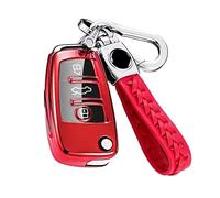 Z.MYUKI 【5 colores】 Q2 S line Sport Funda para llave con llavero para Audi Q2 2017-2022 2023, accesorio original (rojo)