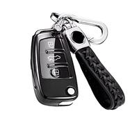Z.MYUKI 【5 colores】 Q2 S line Sport Funda para llave con llavero para Audi Q2 2017-2024 2025, accesorio original (negro)