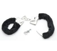 Z1 Esposas de Metal con Felpa Negra, Accesorio para Disfraz de Policía y Seguridad. mujer, enfermero, médico