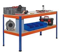 Z1 - Mesa de Embalaje (990 x 2450 x 926 mm), Color Azul y Naranja