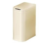 Z4T8M2K6G5 Papelera Bote de Basura automático Acero Inoxidable, sin Contacto con Cierre Suave y Revestimiento Interior, Metal Estrecho Moderno for baño, Cocina, Sala Estar bote de basura(Blanco,L)
