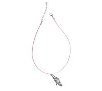 Z51 - Colgante de cocodrilo de peltre con cordón rosa, hecho a mano, ajustable de 45,7 cm, unisex