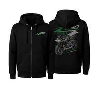 Z650 (2017-2019) - Sudadera unisex con capucha y cremallera completa para motocicleta, Negro - 2018 Covert Green & Black, X-Large