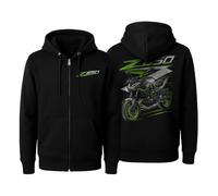 Z650 (2020-2025) - Sudadera unisex con capucha y cremallera completa para motocicleta, sudadera novedosa, Negro - 2021 Blizzard White & Black, Large