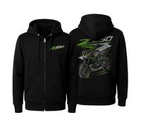 Z650 (2020-2025) - Sudadera unisex con capucha y cremallera completa para motocicleta, sudadera novedosa, Negro - 2020 Metallic Spark Black, Small