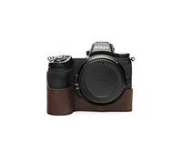 Z7 Case, Zakao - Funda de piel auténtica hecha a mano para cámara Nikon Z7, versión de apertura inferior con correa de mano (café)