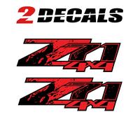 Z71 4x4 Set of 2 Decals F 1500 2500 HD Stickers Z71 4x4 Red Splash