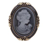 Zaagot 1 broche de bronce esmaltado negro con diseño de camafeo victoriano vintage de Queen Lady
