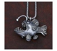 ZAAHH Collares Collar de Moda Gótico Linterna de Acero Inoxidable Collar Colgante de pez Punk Hip Hop Street Biker Collar for Hombre Joyería Collar de Cadena de Regalo (Color : Pendant, Size : 70cm)
