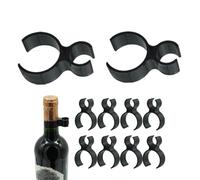ZAAWUUT Clips de seguridad para botellas de vino de champán, 10 piezas de bengalas para botellas, soporte de hebilla colgante para suministros de boda, fiesta de cumpleaños (negro, clip individual)