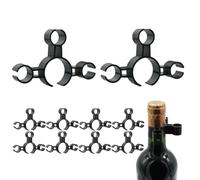 ZAAWUUT Clips de seguridad para botellas de vino de champán, 10 piezas de bengalas para botellas, soporte de hebilla colgante para suministros de boda, fiesta de cumpleaños (negro, tres clips)