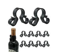 ZAAWUUT Clips de seguridad para botellas de vino de champán, 10 piezas de bengalas para botellas, soporte de hebilla colgante para suministros de boda, fiesta de cumpleaños (negro, doble clip)