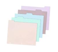 ZAAWUUT Divisores de carpeta de 3 anillos en blanco en 5 pestañas, separadores de plástico A4 para cuadernos y carpetas, separadores de 3 agujeros para escuela, oficina, organizadores del hogar (5