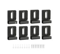 ZAAWUUT Paquete de 8 clips de metal para espejo, soporte de espejo de montaje en pared con almohadilla de goma de tornillo, gancho resistente para colgar marcos de fotos, espejo, cartelera (negro)