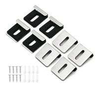 ZAAWUUT Paquete de 8 clips de metal para espejo, soporte de espejo de montaje en pared con almohadilla de goma de tornillo, gancho resistente para colgar marcos de fotos, espejo, cartelera (plateado)